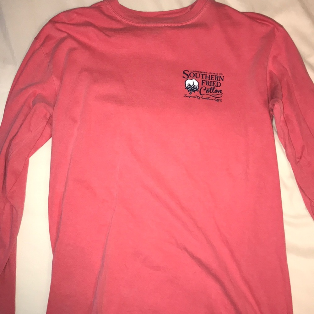 pink southern fried cotton long sleeve shirt